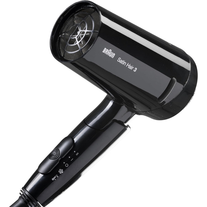 Фен для волосся Braun Satin Hair 3 Style&Go HD350 з іонізацією IonTec, складаний, 1600 Вт, чорний