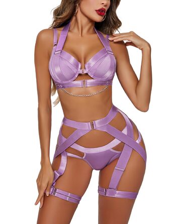 Авідлав Део: Ефектний бюстгальтер з пуш-ап, кісточками та регульованими бретелями для жінок, curvy лінгері, з трапеційними лямками та варіантом носіння на шиї