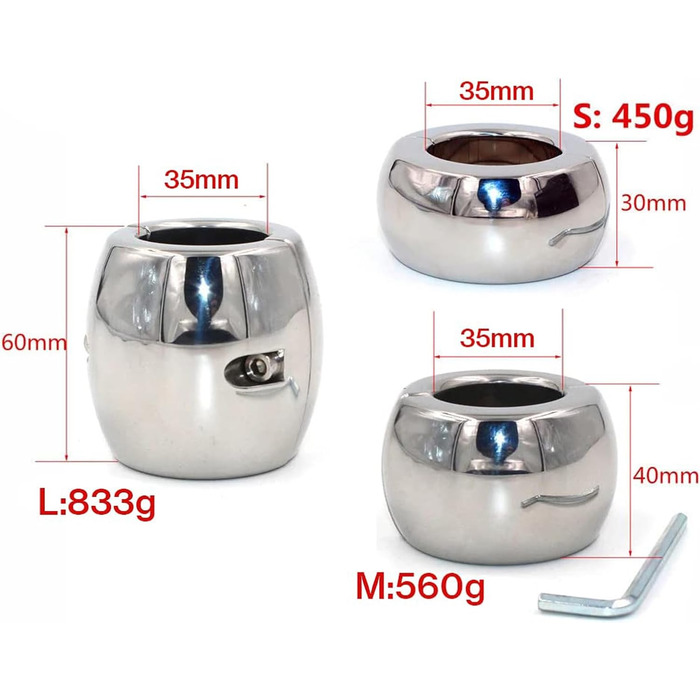 Сталевий кільце для яєчок GeRRiT, 3 розміри, надміцний, для чоловіків (30 мм)