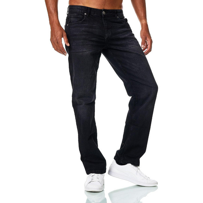 Чоловічі джинси JEEL Relax-Fit прямого крою Basic Washed, чорні (32W / 38L)