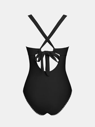 Купальник жіночий цілісний CUPSHE з V-подібним вирізом, чорний