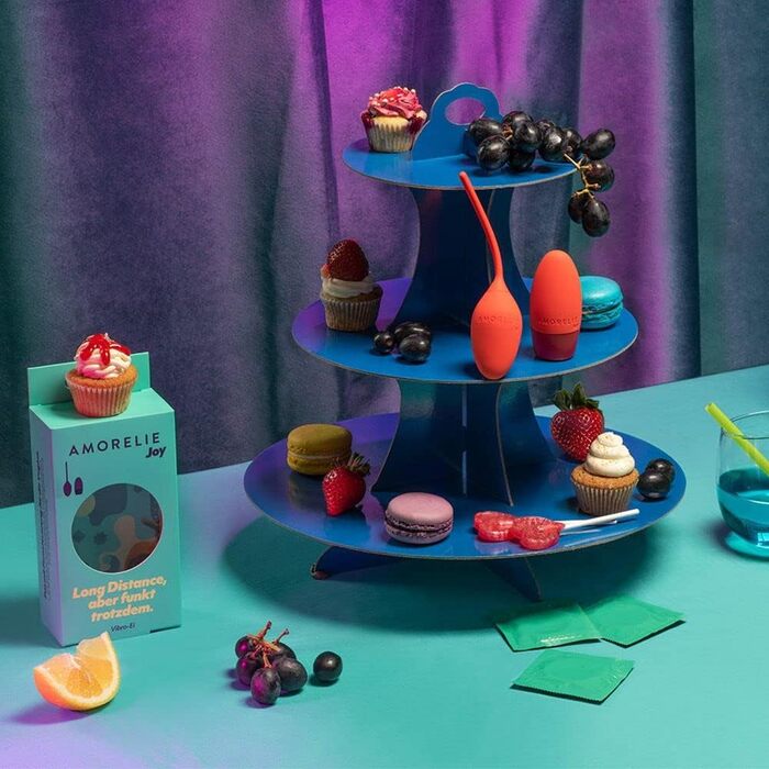 AMORELIE Joy – Вібро-яйце Whirl | з пультом дистанційного керування | з силікону & ABS, червоний