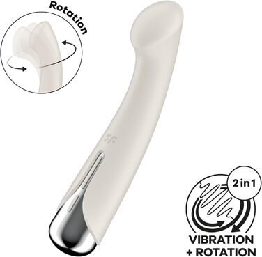 Вібратор для жіночих статевих органів Satisfyer Spinning G-Spot 1, білий | 16,5 см | 12 вібрацій та 5 програм обертання | Водонепроникний (IPX7)