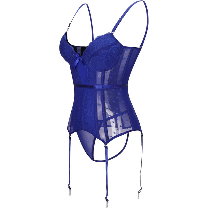 Жіноче корсетне боді з мереживом GMDNS, синій, 4XL - формирующий одяг