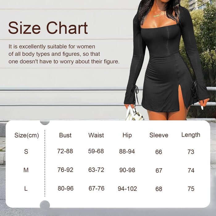 Чорне сексуальне міні-плаття з довгим рукавом та V-подібним вирізом, облягаюче, з розрізом, для вечірок та коктейлів, осінь, повсякденне, еластичне, фігурна модель