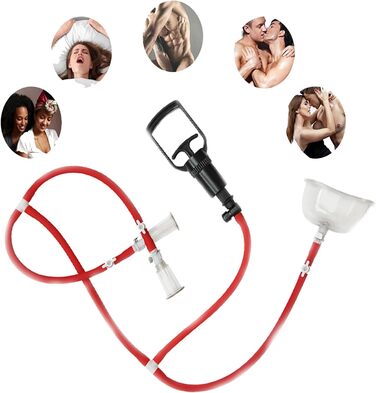 Вакуумний масажер для стимуляції грудей та клітора з помпою, для початківців та досвідчених користувачів