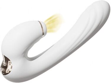 Вібратор Rabbit Silikon Dildo з 7 режимами вібрації та 3 режимами насосу для жінок, білий