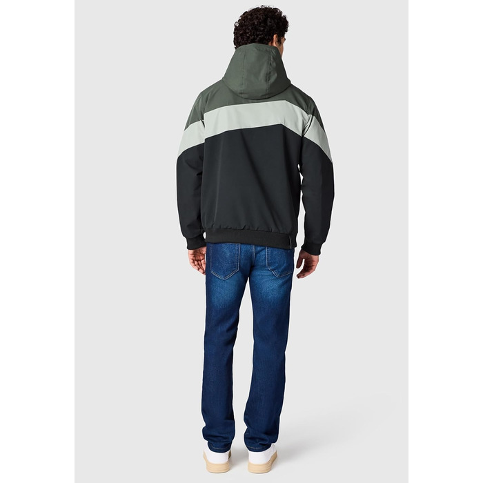 Чоловіча легка демісезонна куртка Ragwear Stewie Block: водонепроникна та дихаюча з капюшоном, колір Dark Olive, розмір S