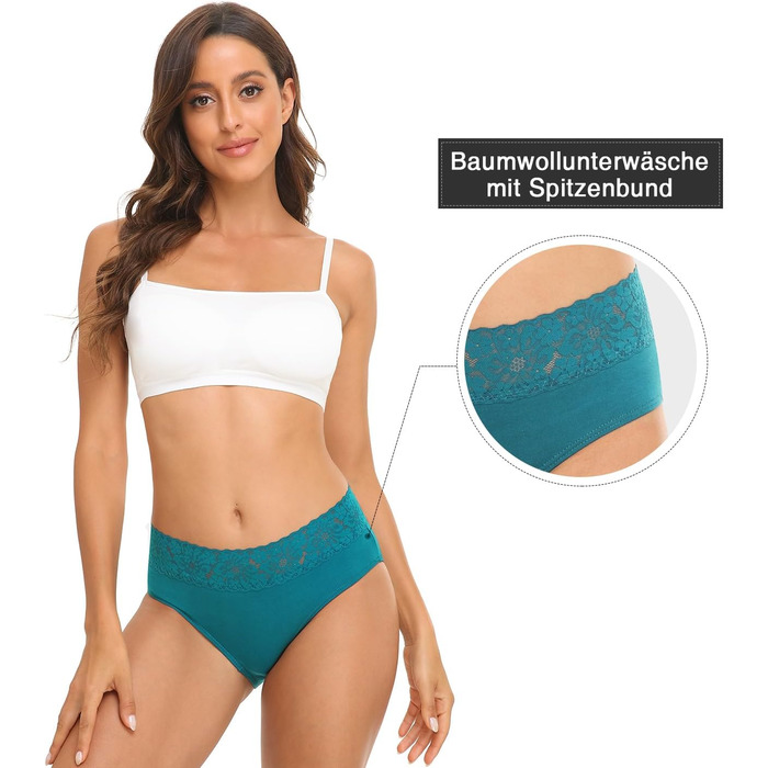 Сліпекс жіночі труси Wealurre з бавовни, мереживо, 5 шт. XL, темно-кольорові