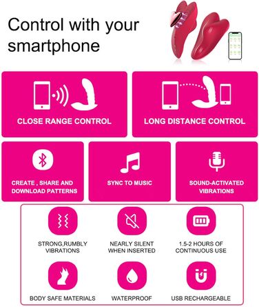 Вібратор для жінок та пар з пультом дистанційного керування, 10 режимів, Butterfly Vibrator