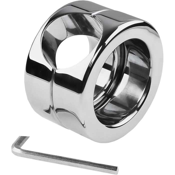 Кільце для яєчок та статевого члена з нержавіючої сталі для чоловіків, пристрій для обмеження яєчок, розтягуване кільце, металевий аксесуар для сексуального задоволення та тренувань (S)