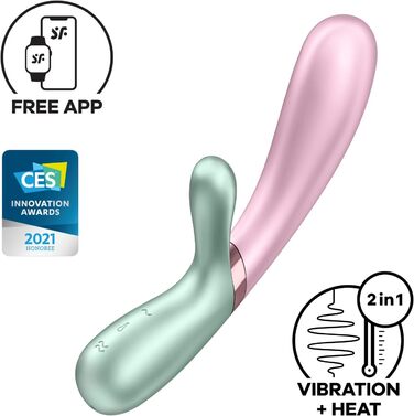Вібратор Satisfyer Hot Lover Connect App Rabbit | Bluetooth | Водостійкий (IPX7) | Зігріваючий вібратор для жінок | Силікон | Інтимні іграшки для дорослих