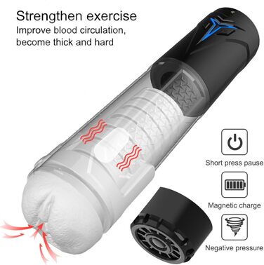 Електричний мастурбатор для чоловіків з режимами всмоктування, автоматичний мастурбатор – сексуальні іграшки для чоловіків