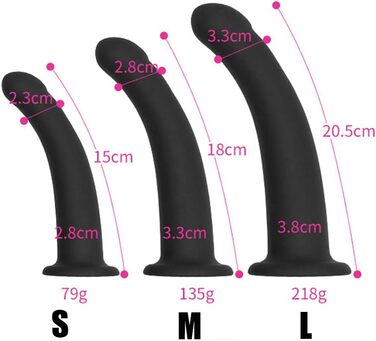 Анальний дилда ChicLSQ з сильною присоскою, силіконовий масажер простати та G-точки, дилататор ануса, стимулятор, анальний плуг для дорослих, мастурбація, SM, секс-іграшка для жінок, пар, чоловіків (L-довгий 20.5 см)