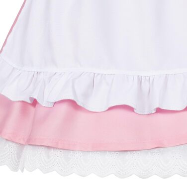 Костюм для косплею в стилі Аніме Лоліта, Французька служниця, Комплект з 6 предметів (Спідниця, рукавички, головний убір, шкарпетки), Синій (S, Рожево-червоний)