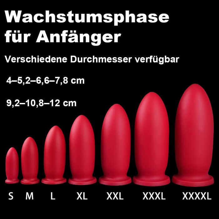 Анальний дildo NAIXBTY з силікону, XL, червоний: для стимуляції G-точки та простати, для жінок та чоловіків