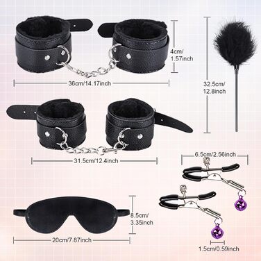 Набір для БДСМ-фетишу: 11шт фетиш-аксесуарів для БДСМ, набір для зв'язування, набір для інтимних ігор, чорний