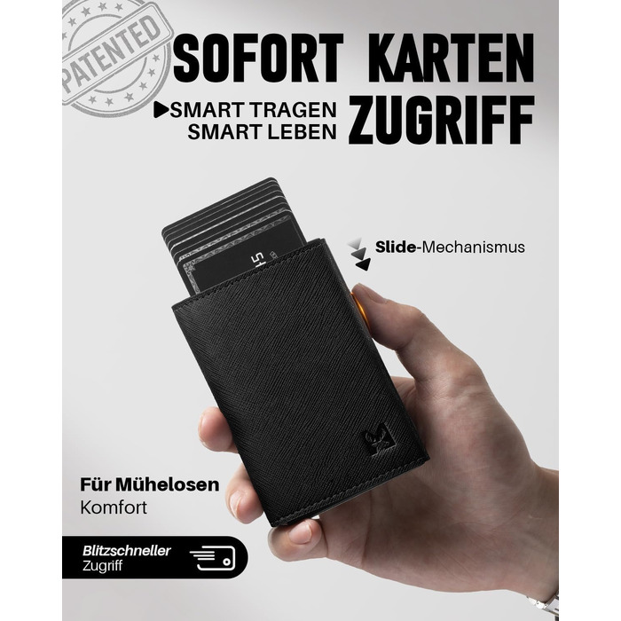 Чоловічий гаманець зі смарт-відділенням, RFID-захистом та вікном для фото, чорний з хрестоподібним візерунком, на 11 карток