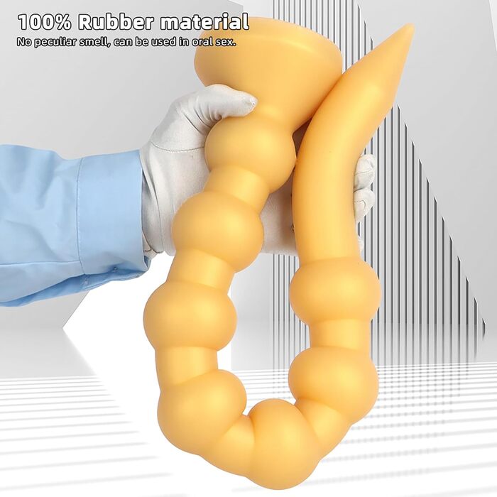 Анальний дилататор Cafurey 60 см з 7 кульками, м'який силікон, для жінок та чоловіків (золотий)