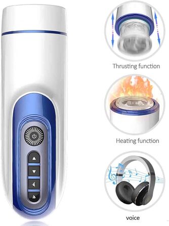 Масажер для чоловіків з 7 режимами вібрації та підігрівом - 3D силікон, автоматичний стимулятор пеніса