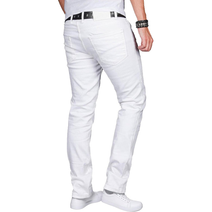 Чоловічі джинси Slim Fit ALESSANDRO SALVARINI з еластичним денімом, білі, розмір 36W / 34L