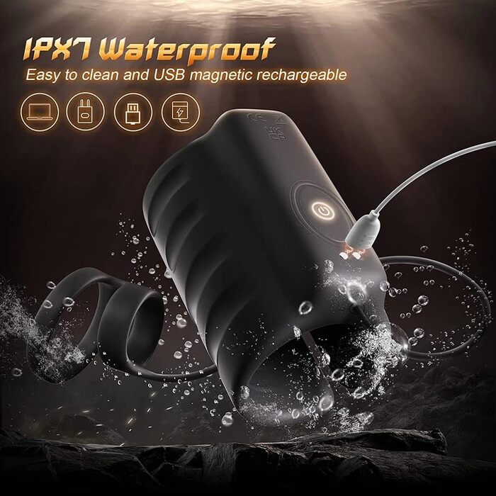 Електричний мастурбатор для чоловіків з 9 вібраційних режимів та керуванням через додаток, стимулятор головки, чорний