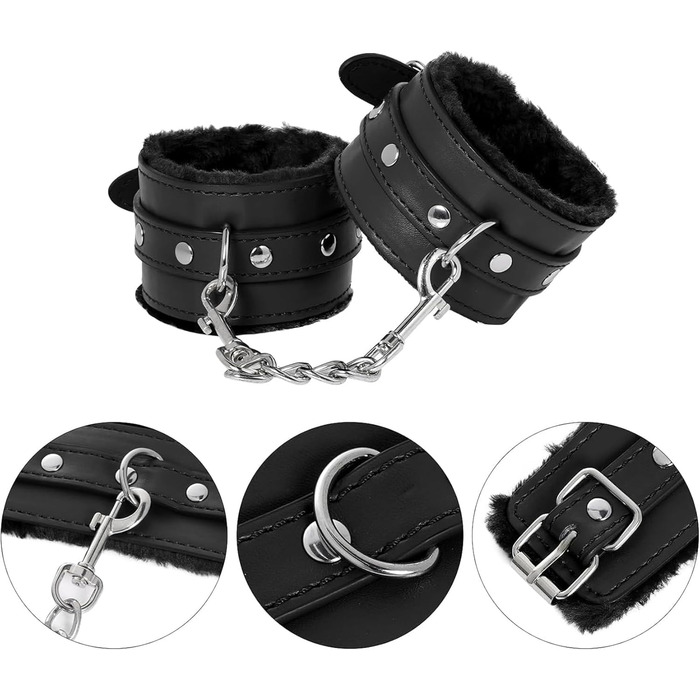 Набір для БДСМ-фетишу: мотузки, наручники, іграшки для дорослих, чорний колір