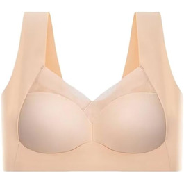 Бралет-BH Tian Dee для корекції постави, без кісточок, з пуш-ап ефектом, безшовний, бежевий