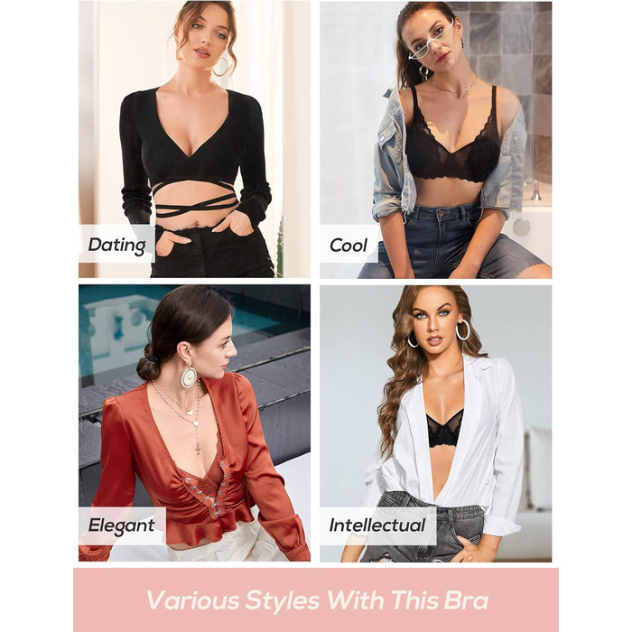 DOBREVA: чорний бюстгальтер з мереживом з кісточками, ефект мінімайзер, великі розміри, сексуальний, з глибоким вирізом, 85E