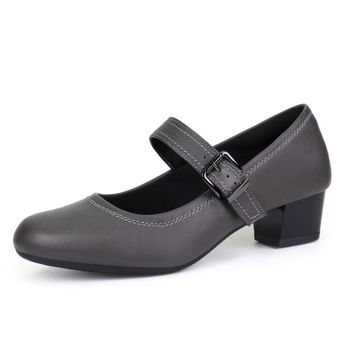 Жіночі ортопедичні туфлі Mary Jane Ortho + Rest для Hallux Valgus, класичні помпи на низькому стійкому каблуку, колір Pewter, розмір 36.5 EU