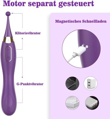 Вібратор G-точка високої частоти для жінок Adorime, водонепроникний стимулятор клітора, секс-іграшка для стимуляції клітора, вагінальної зони та сосків, для одного користувача