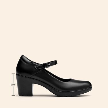 Жіночі туфлі Dream Pairs Mary Jane на низькому стійкому каблуці, чорні, з ремінцем на щиколотці та закритим носком, зручне взуття для роботи та офісу, розмір 40 EU