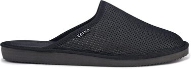 Чоловічі літні тапочки ESTRO зі шкіри, модель F19, розмір 42 EU, чорні