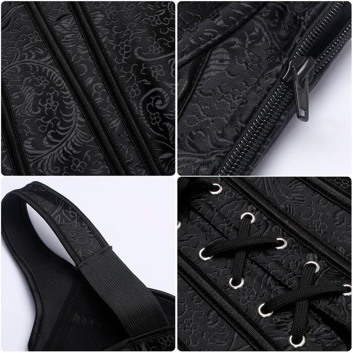 Жіночий готичний корсет-топ Kimring з жакардової тканини, чорний