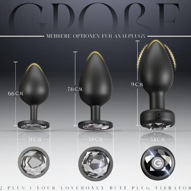 Анальний плагін для жінок та чоловіків: вібратор з пультом керування, силіконовий, 10 режимів