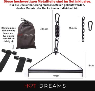 Шовкова гойдалка для закоханих HOT DREAMS® 2-в-1 для дверей та стелі – розкішна гойдалка для пар до 200 кг | М'яка, регульована, зручна | Гойдалка для сексу на дверях | Еротична гойдалка для дорослих (без кріплення)
