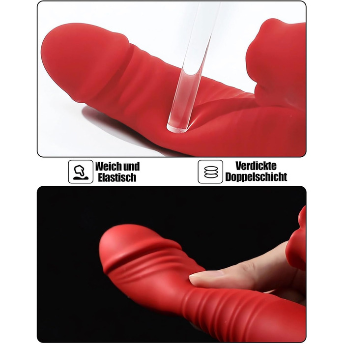 Секс-іграшка SXOVO для жінок 5 в 1, вібруючий масажер з 10 режимами стимуляції, нагріванням та стимуляцією G-точки (червоний)