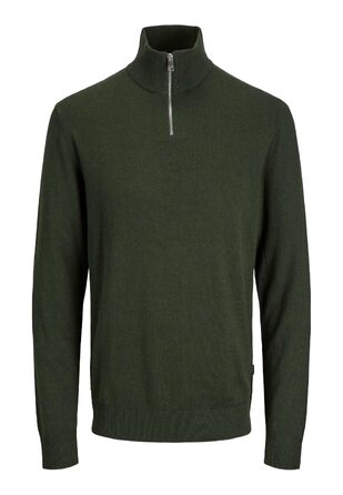 Чоловічий в'язаний кардиган Jack & Jones з чверть-замком, однотонний, розмір XL