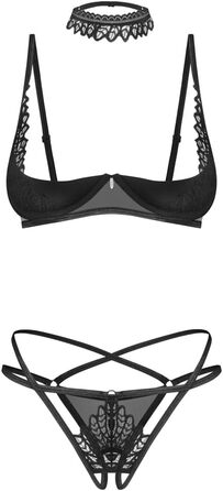 Сет нижньої білизни Obsessive Donarella, чорний, XL/XXL