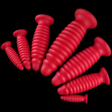 Анальний плагін Hrekssi з спіраллю, 7 розмірів, з силікону, для чоловіків та жінок, червоний