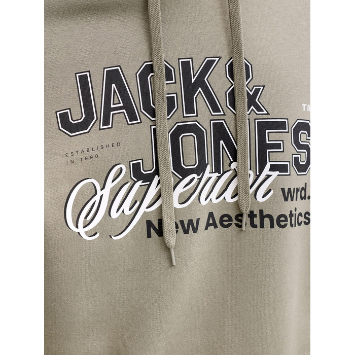 Чоловічий худі з капюшоном JACK & JONES Mae Logo Hoodie (розмір S, колір Vetiver)