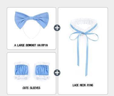 Костюм горничної SINROYEE: сексуальний косплей з мереживом, костюм аніме, комплект нижньої білизни, блакитний та білий, універсальний розмір