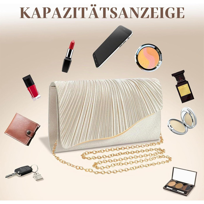 Жіночий вечірній клатч золотистого кольору з атласу, елегантна сумка на ланцюжку для весіль та вечірок
