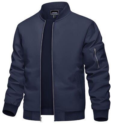 Чоловіча куртка-бомбер TACVASEN: водовідштовхуючий віндбрейкер, демісезонна куртка (3XL, темно-синій)