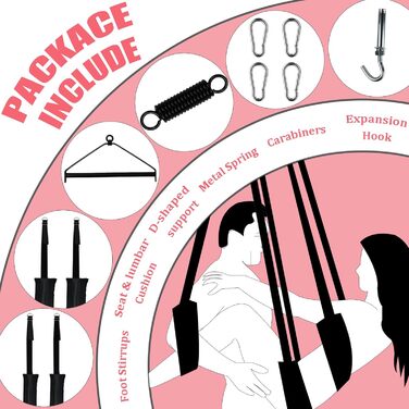 Гойдалка для дорослих Sê&x 360° з трапецією, м'яким внутрішнім покриттям, вантажопідйомність 362.9 кг - 3-тє покоління