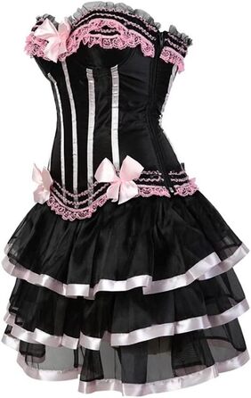 Корсет-бюстгальтер для дівчаток та жінок, рожевий, з мереживом, стильний топ-корсет з спідницею