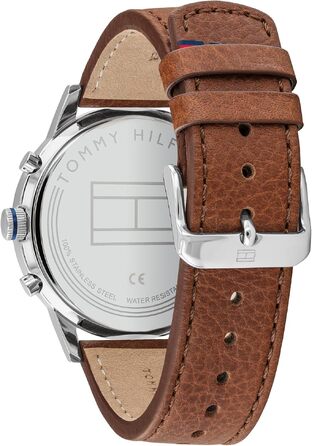 Чоловічий кварцовий годинник Tommy Hilfiger з багатофункціональним циферблатом, ремінець зі сталі або шкіри, коричневий
