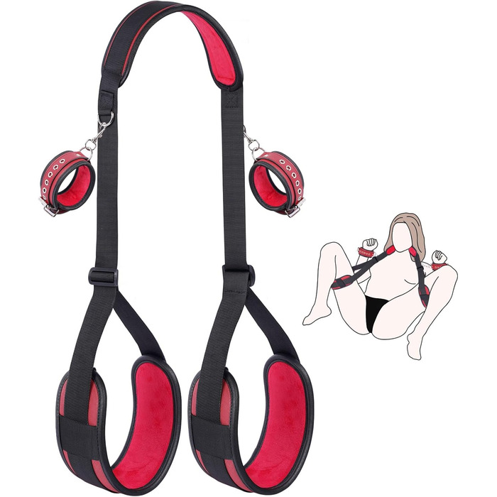 Набір для БДСМ: фетрінг ніг, наручники та інші аксесуари для пар (темно-червоний)