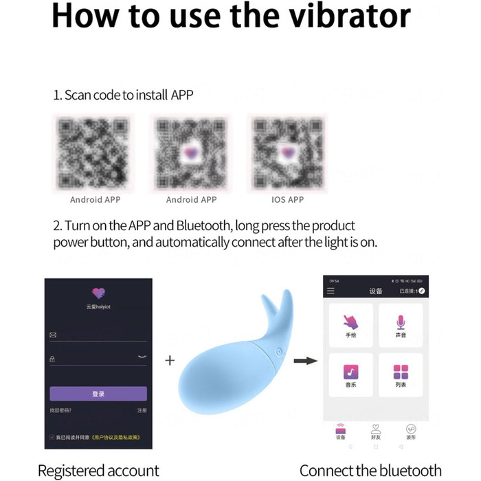 Вібратор з дистанційним керуванням та додатком, 10 режимів, для жінок, портативний, G-Spot, для пар (блакитний)