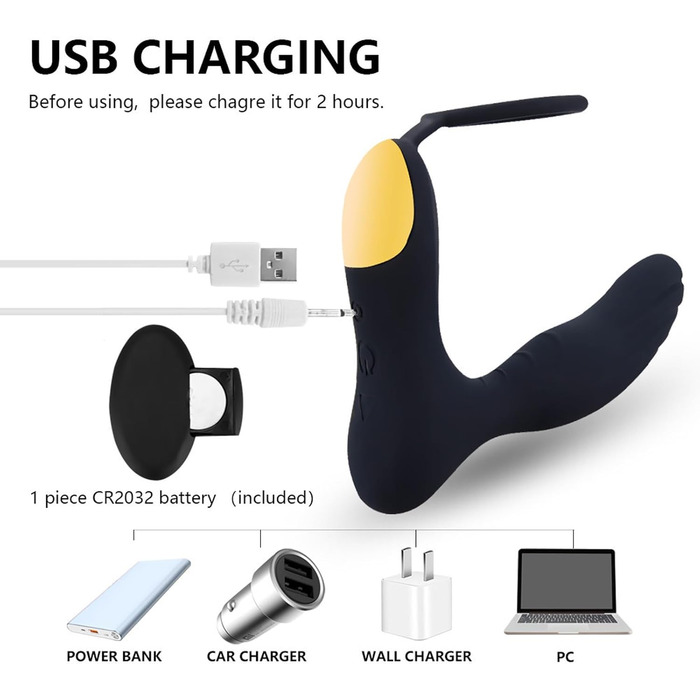 Вібраційний кільце для пеніса TYDAY: 10 режимів, водонепроникний, з пультом дистанційного керування